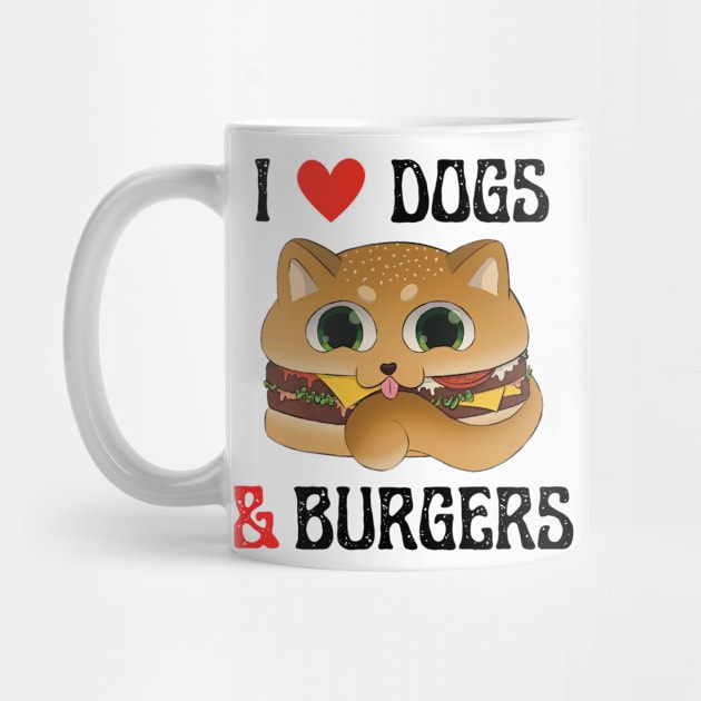 I Love Dogs and Burgers by Art by Biyan